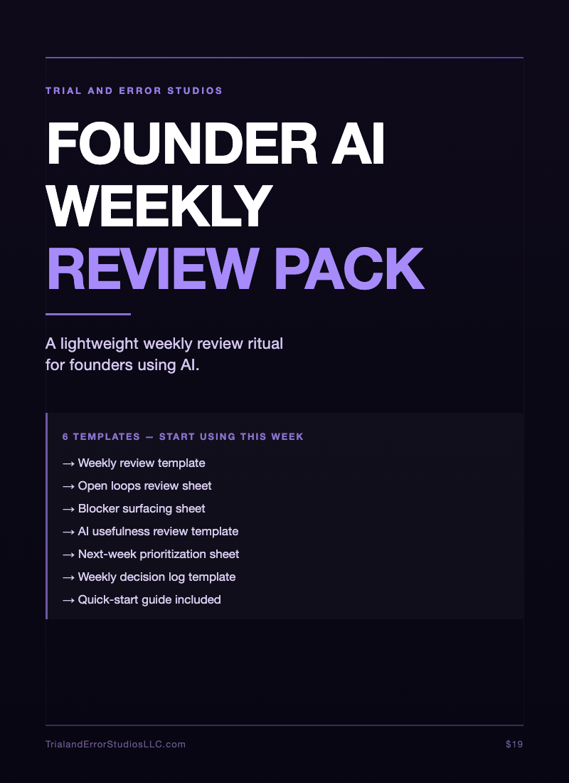 Founder AI Weekly Review Pack cover